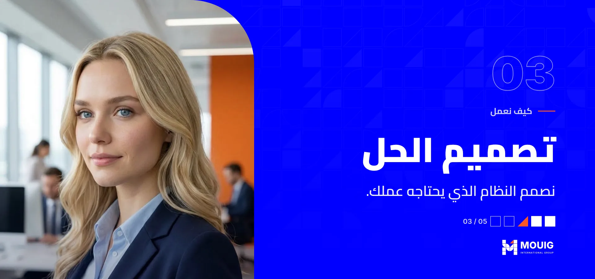 كيف نعمل، المرحلة 03 من 05: تصميم الحل. نصمم النظام الذي يحتاجه عملك.