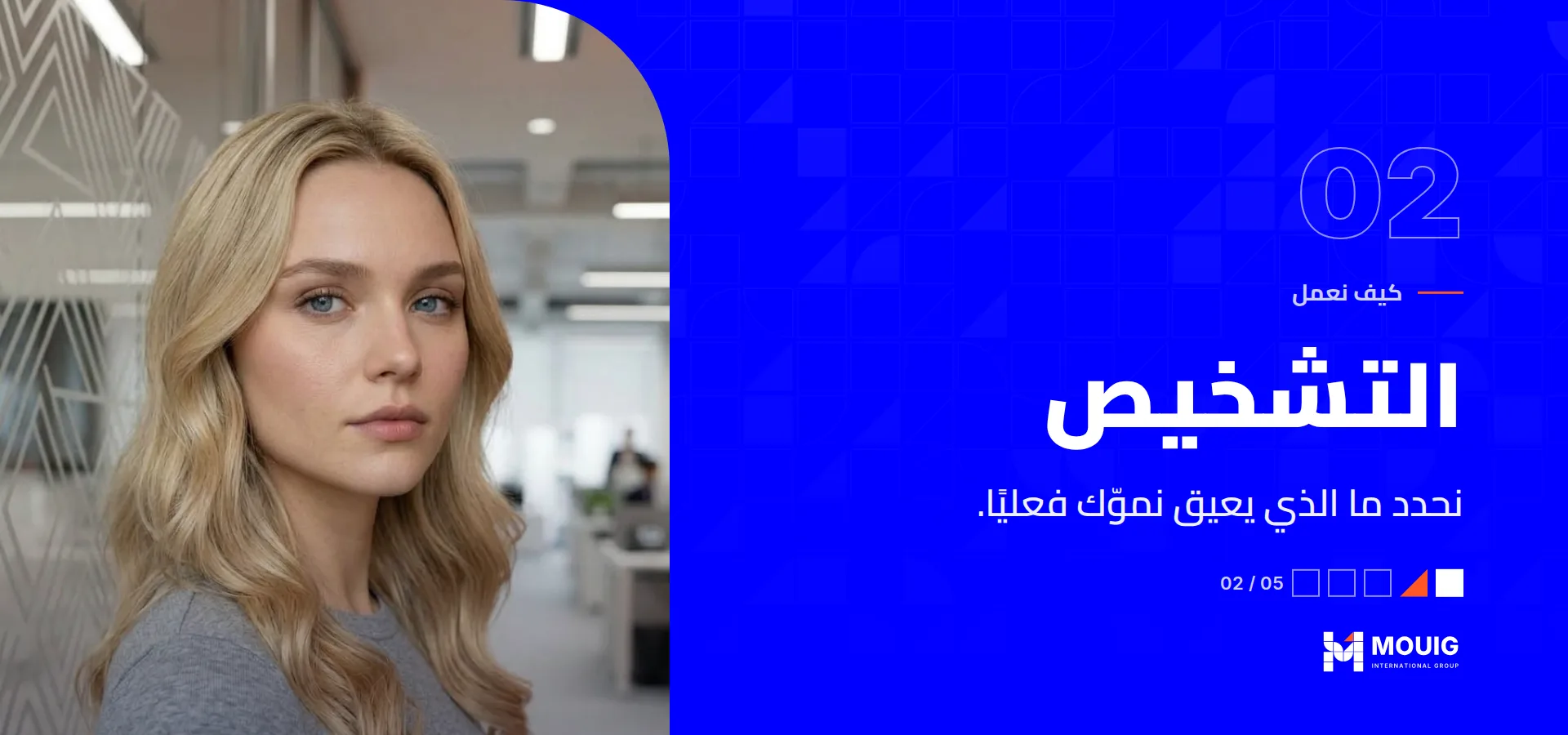 كيف نعمل، المرحلة 02 من 05: التشخيص. نحدد ما الذي يعيق نموّك فعليًا.